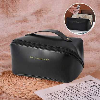 Cyflymder Large-Capacity Travel Cosmetic Bag Portable Leather Makeup Pouch Women Waterproof Bathroom Washbag Multifunction Toiletry Kit