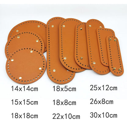 Cyflymder Oval /Round Bottom for Knitted Bag Leather Bag Accessories Handmade Bottom with Holes Diy Crochet handcraft Bottom  Pu Bag Base