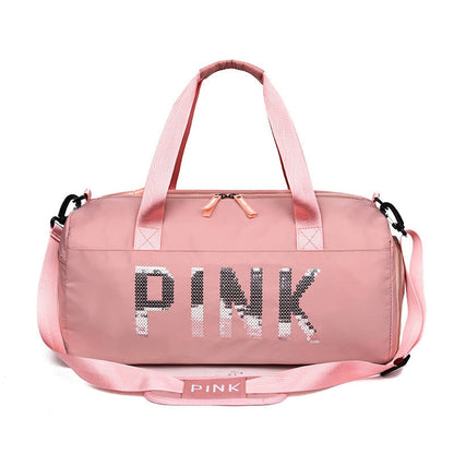 Cyflymder New Sequins Pink Gym Bag Women Shoe Compartment Waterproof Sport Bags for Fitness Training Bolsa Sac De Sport Travel Bag