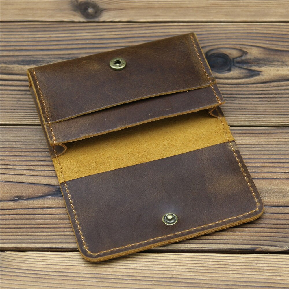 Realaiot Genuine Leather Credit Card Holder New Arrival Vintage Card Holder Men Small Wallet Money Bag ID Card Case Mini Purse for Male