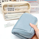 Cyflymder Multi Layer Transparent Pencil Bag Large Capacity Stationery Holder Box Student Zipper Pencil Pouch Children School Supplies
