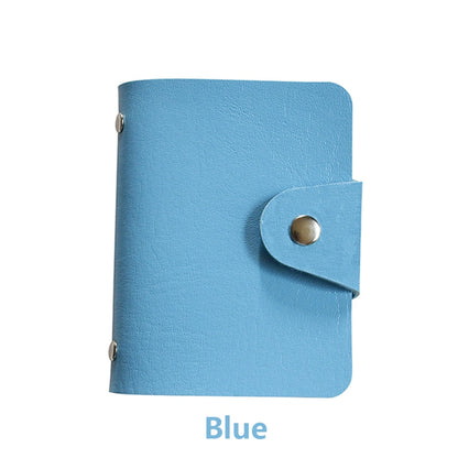 Realaiot Fashion PU Leather Business Card Holder Organizer Hasp Men Women Bank Credit Card Holder Bag ID Card Wallet