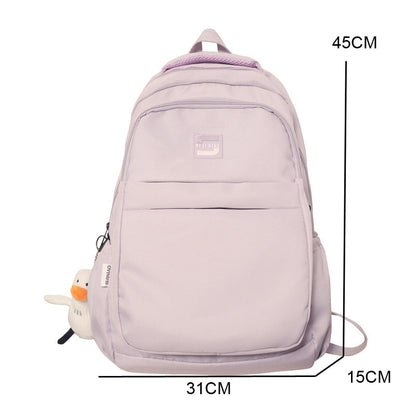 Realaiot Fashion Women School Bags Cool Female Solid Color Black College Backpack Trendy Men Laptop Backpack Book Girl Travel Student Bag