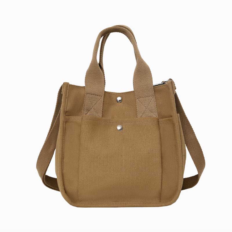 Realaiot Fashion Handbag Female Canvas Casual Tote Student Shoulder Bag Solid Color Messenger Bags Magnetic Buckle