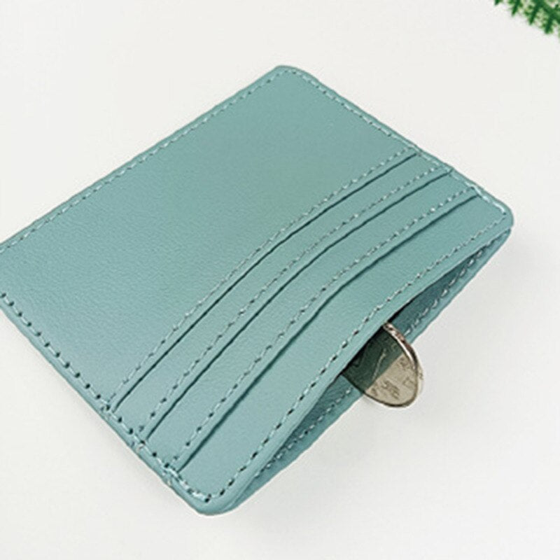 Realaiot 1Pc Pu Leather ID Card Holder Candy Color Bank Credit Card Box Multi Slot Slim Card Case Wallet Women Men Business Card Cover