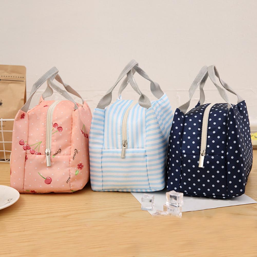 Cyflymder Picnic Travel Lunch Bag Thermal Insulated Lunch Box Bento Pouch Dinner Insulation Bag Student Cute Lunch Bag Handbag