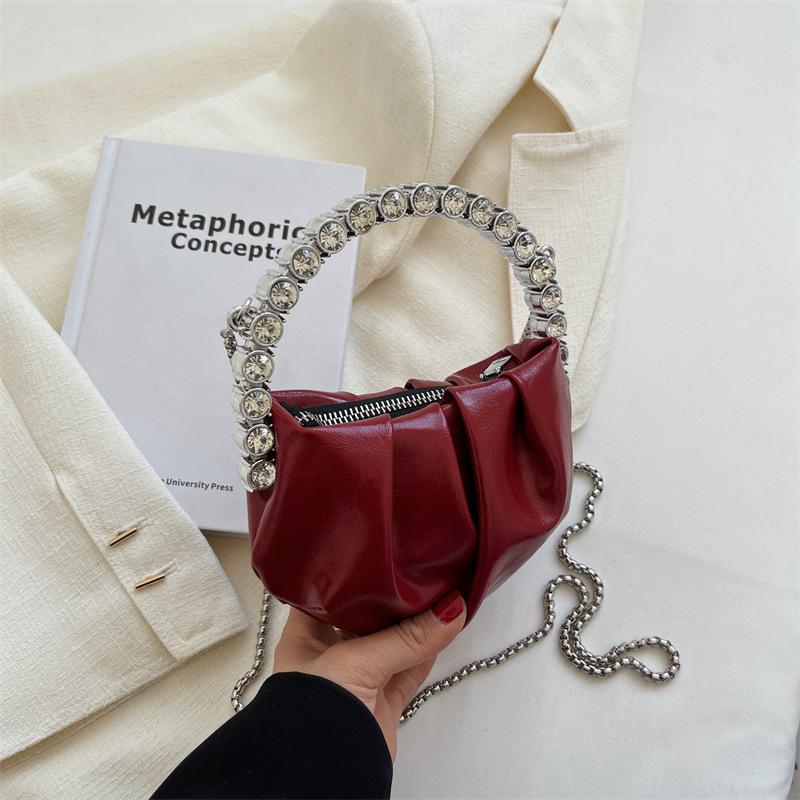 Cyflymder Mini Shoulder Bags For Women Chain Design Luxury Hand Bag With Diamond Hand Female Evening Bags And Purses Sac A Main Femme