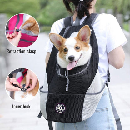 Cyflymder Outdoor Pet Dog Carrier Bag Portable Travel Backpack Breathable Mesh Bag Out Double Shoulder Carrier Bag for Small Cats Dogs