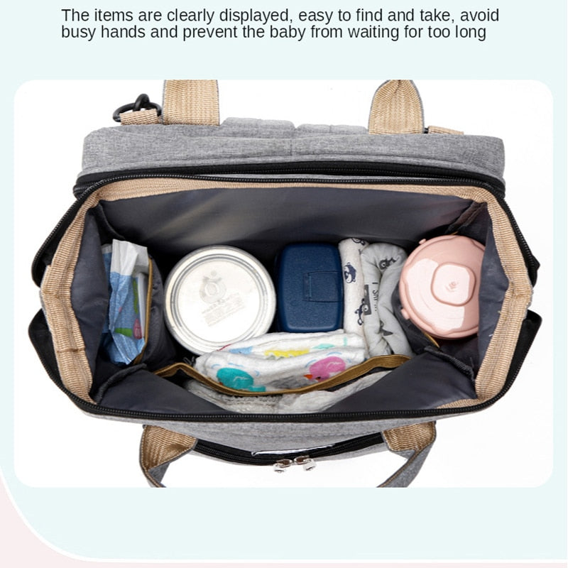 Realaiot Baby Diaper Bag Mummy Bags for Baby Bags  with Bassinet Bed Travel  Backpack with Crib Waterproof Stroller Straps