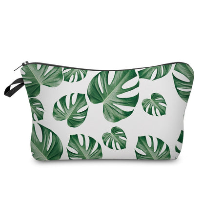 Realaiot Sloth Abstract Art  Cosmetic Bag Waterproof Printing Swanky Turtle Leaf Toilet Bag Custom Style for Travel