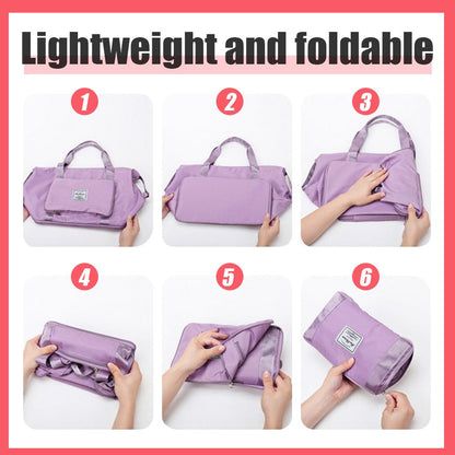 Realaiot Large Capacity Foldable Travel Bag For Women Multifunctional Waterproof Outdoor Travel Bag Beach Shoulder Bag Unisex Sports Bag