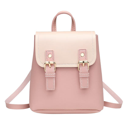 Cyflymder PU Leather Women Small Backpack Fashion Splicing Hit Color Shoulder Bags School Bags for Teenage Girls Casual Ladies Backpack