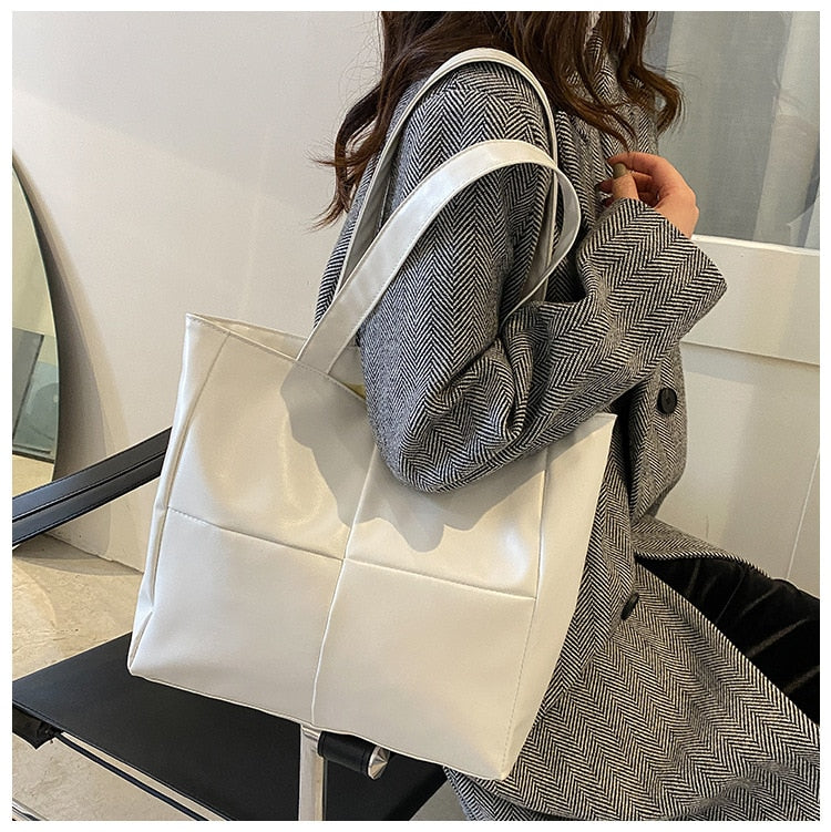 Cyflymder Portable Women Cotton Padded Nylon Large Capacity Travel Handbag Fashion Autumn Winter Solid Color Lattice Top-handle Bags