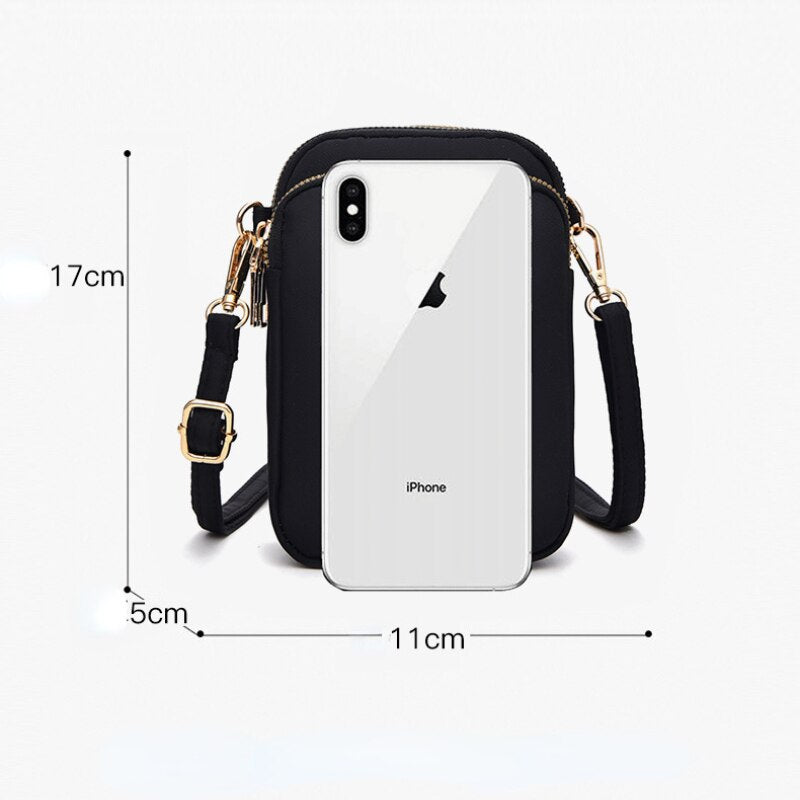 Realaiot Fashion Women Crossbody Zipper Mobile Phone Shoulder Bag Lady Female Multifunction Handbag Wrist Purse New Sports Wallet