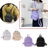 Realaiot Fashion Women Solid Color Backpack Female Casual Nylon Knapsack Preppy Style School Travel Mini Rucksacks