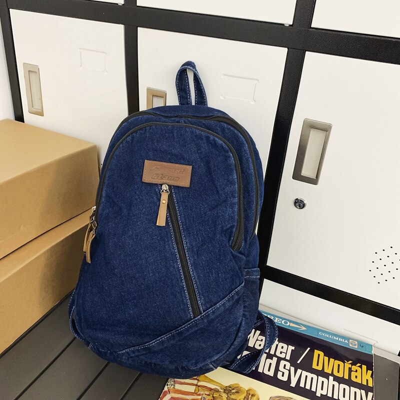 Realaiot Female Canvas Travel Denim Book Bag Ladies Kawaii Backpack Women Leisure School Bag Girls Male Laptop College Backpack Fashion