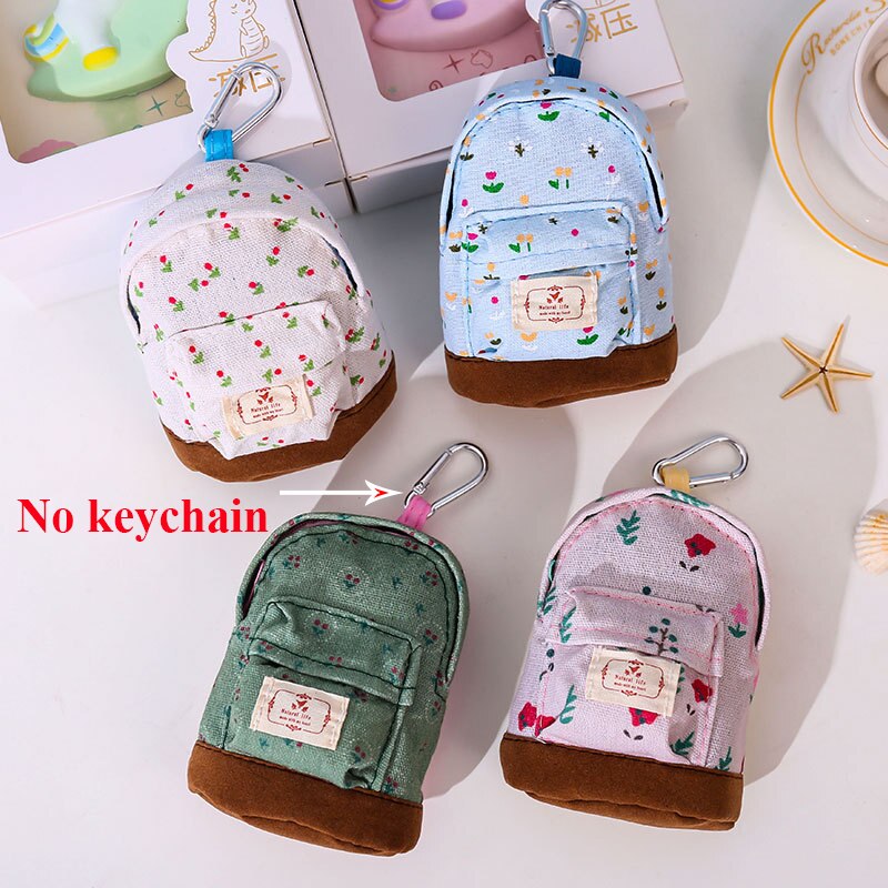 Cyflymder New Women Kids Canvas Coin Purse Floral Zipper Pouch Small Wallet Children Female Key Card Holder Mini Money Bag Gift