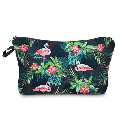 Realaiot Sloth Abstract Art  Cosmetic Bag Waterproof Printing Swanky Turtle Leaf Toilet Bag Custom Style for Travel