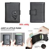 Cyflymder Male Genuine Leather Design Fashion Slim Wallet Front Pocket Money Clip Mini Purse For Men