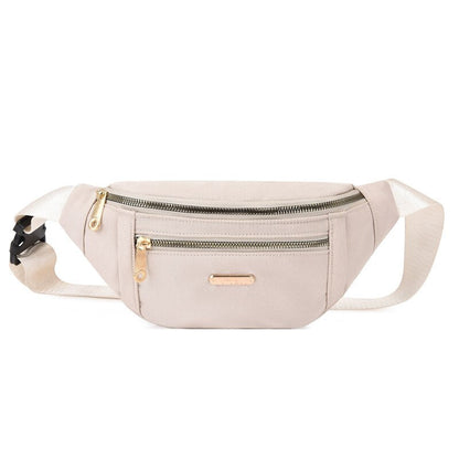 Realaiot Waist Bags for Women Oxford Leisure Color Waist Bag Shoulder Crossbody Chest Bags Handbags All-match Messenger Belt Bags