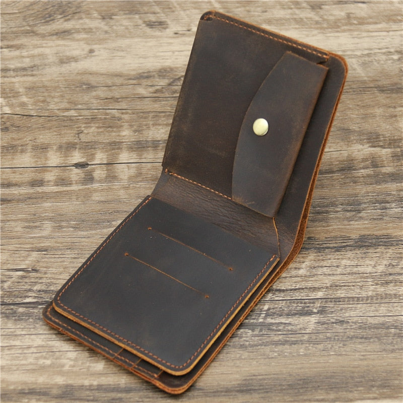 Cyflymder New Arrival Vintage Men's Genuine Leather Wallet Credit Card Holder Small Wallet Money Bag ID Card Case Mini Purse For Male