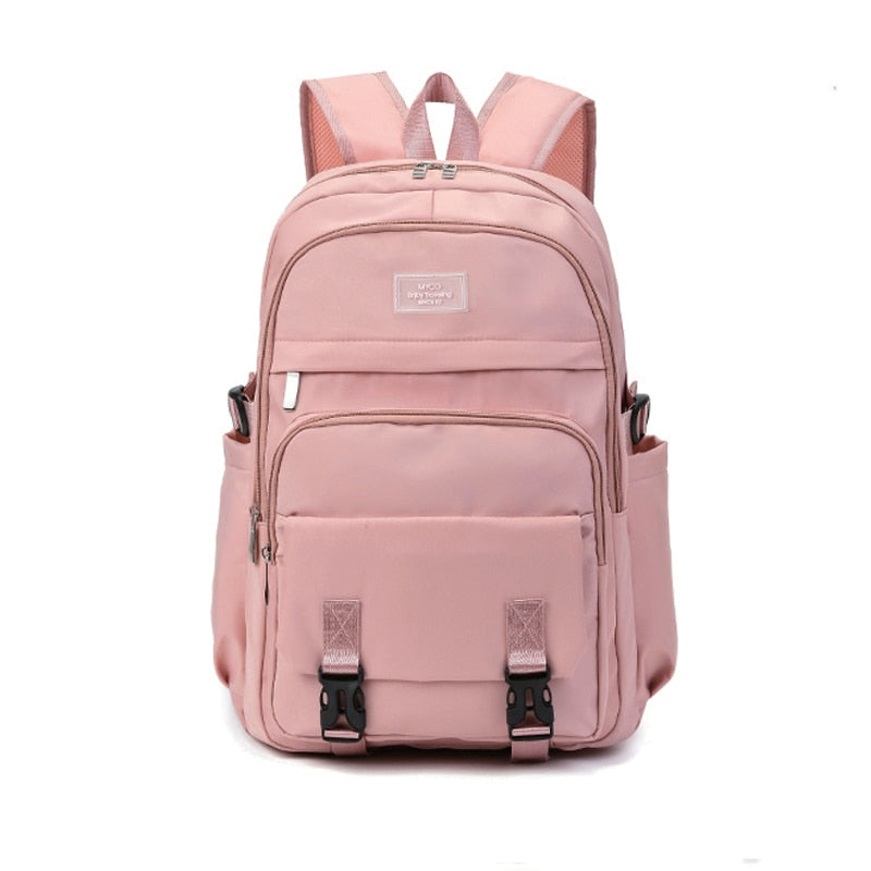 Realaiot Large Capacity School Backpacks for Girl Black Preppy Style Schoolbag Simple Female Travel Rucksack High Quality Student Bookbag