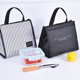 Realaiot Black Thermal Family Lunch Bag Picnic School Cold Insulation Bento Pouch Travel Food Fruit Organizer Tote Accessories Supplies