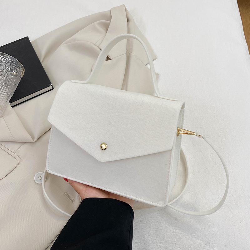 Cyflymder Popular Women Solid Color Handbags New Fashion Shoulder Bags Non-woven Fabric Crossbody Bags Solid Color Elegant Bags