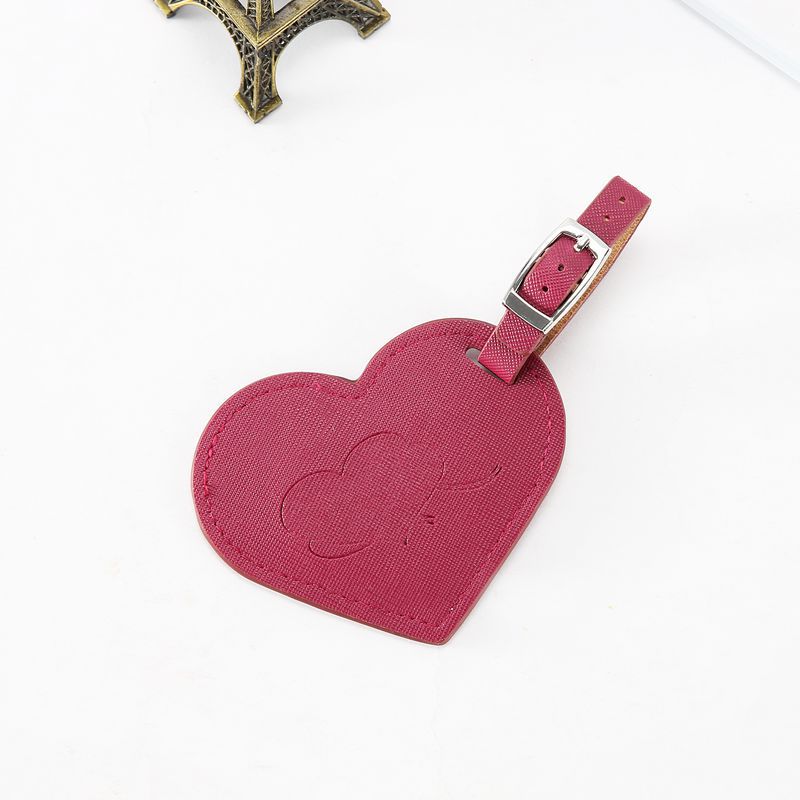 Realaiot Baggage Boarding Tag Women Travel Accessories Leather Suitcase ID Address Holder Portable Label New Fashion Heart Luggage Tag