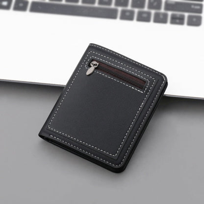 Realaiot Business Men Wallet Black/brown Short Male Purse PU Leather Card Holder Wallet Case Man Money Bag Zipper Coin Purse