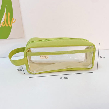 Realaiot Large Capacity Transparent Pencil Bag Aesthetic School Cases Children Stationery Holder Bag Pen Case Students School Supplies