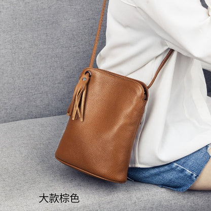 Realaiot Genuine Leather Tassel Shoulder Bag Women Luxury Purse Ladies Small Crossbody Bags Fashion Money Wallets Female Messenger Bag