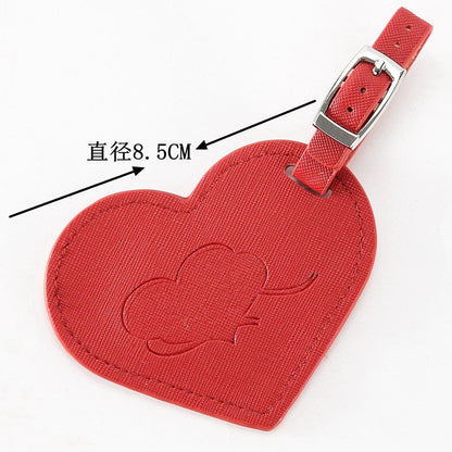 Realaiot Baggage Boarding Tag Women Travel Accessories Leather Suitcase ID Address Holder Portable Label New Fashion Heart Luggage Tag