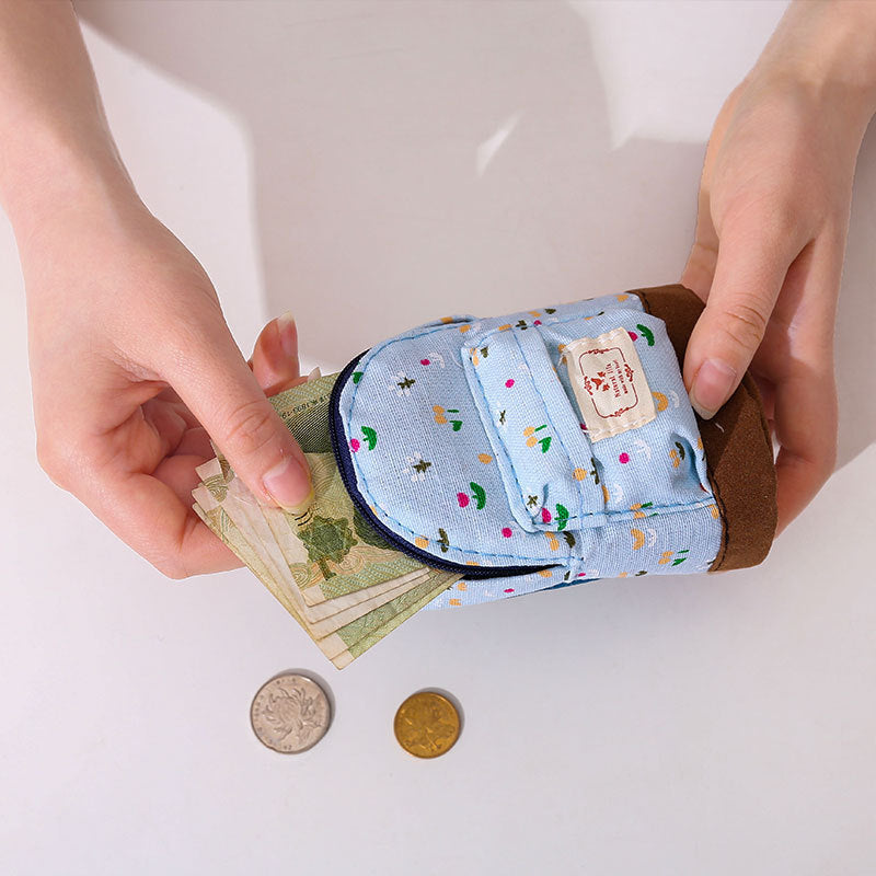 Cyflymder New Women Kids Canvas Coin Purse Floral Zipper Pouch Small Wallet Children Female Key Card Holder Mini Money Bag Gift