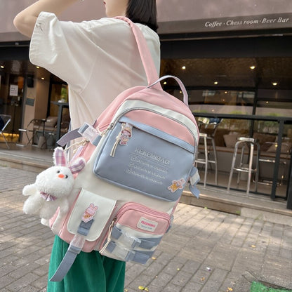 Realaiot Teenagers Cute Student Rucksack Lady Nylon College Women School Bag Girls Kawaii Travel Book Backpack Fashion Female Laptop Bag