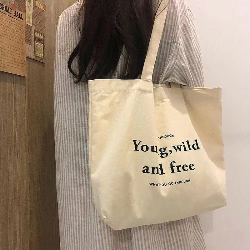 Realaiot Women's Bag Cheap Casual Large Capacity Shoulder Bags Shopper Canvas  Letter Fashion Harajuku Zipper Print Handbags Tote Bag