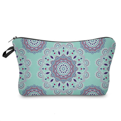 Realaiot Sloth Abstract Art  Cosmetic Bag Waterproof Printing Swanky Turtle Leaf Toilet Bag Custom Style for Travel