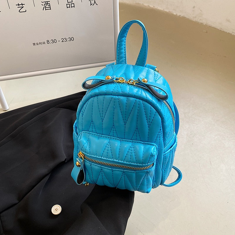 Cyflymder New Women's Backpack Fashion Small Backpack PU Leather Handbag Schoolbag for Girls Women's Bag Female Shoulder Back Mochila