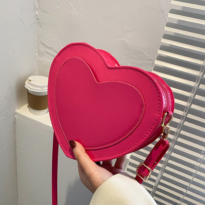 Cyflymder PU Leather Women Heart-shaped Crossbody Bag Luxury Designer Small Shoulder Bags for Ladies Female Evening Clutch Purse Handbags