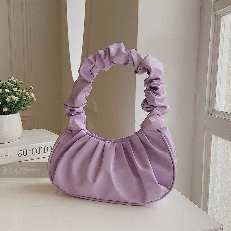 Cyflymder Pleated Cloud Handlebags for Women Shoulder Bags Leisure Armpit Bag Shopping New Trend Elegant Ladies Dumpling Handbag Female