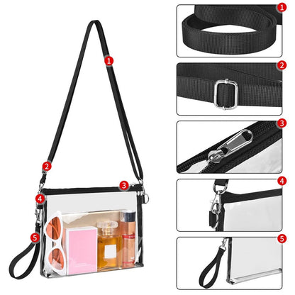 Realaiot Clear Crossbody Purse Bag Stadium Approved Messenger Bags Adjustable Strap for Concerts Festivals Hot