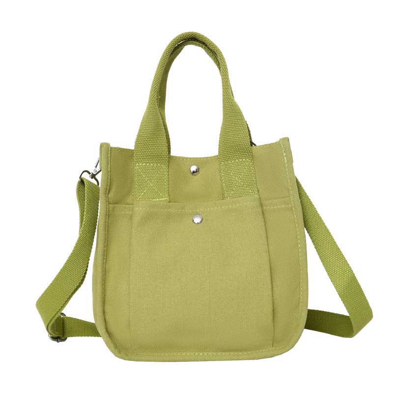 Realaiot Fashion Handbag Female Canvas Casual Tote Student Shoulder Bag Solid Color Messenger Bags Magnetic Buckle