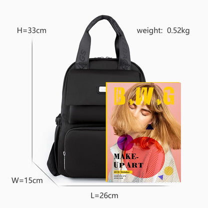 Realaiot Solid Color Waterproof Nylon Women's Backpack High Quality Multifunctional Ladies Handy Shoulder Bag Fashion Casual Travel Bag