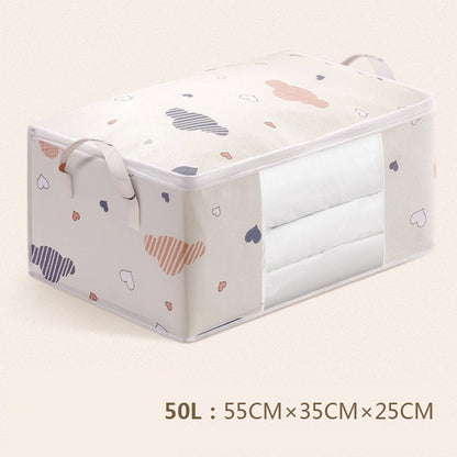 Realaiot Storage Bag Clothes Blanket Quilt Closet Sweater Foldable Organizer Box Durable Cartoon Print Winter Clothes Cabinet Organizer