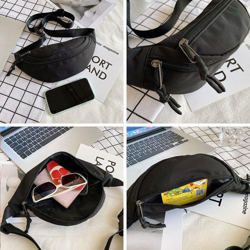 Realaiot Chest Bag Fashion Outdoor Men Waist Bum Fanny Pack Cross-Body Shoulder Bag Pocket Closure Coin Wallet Purse Women Belt Pouch