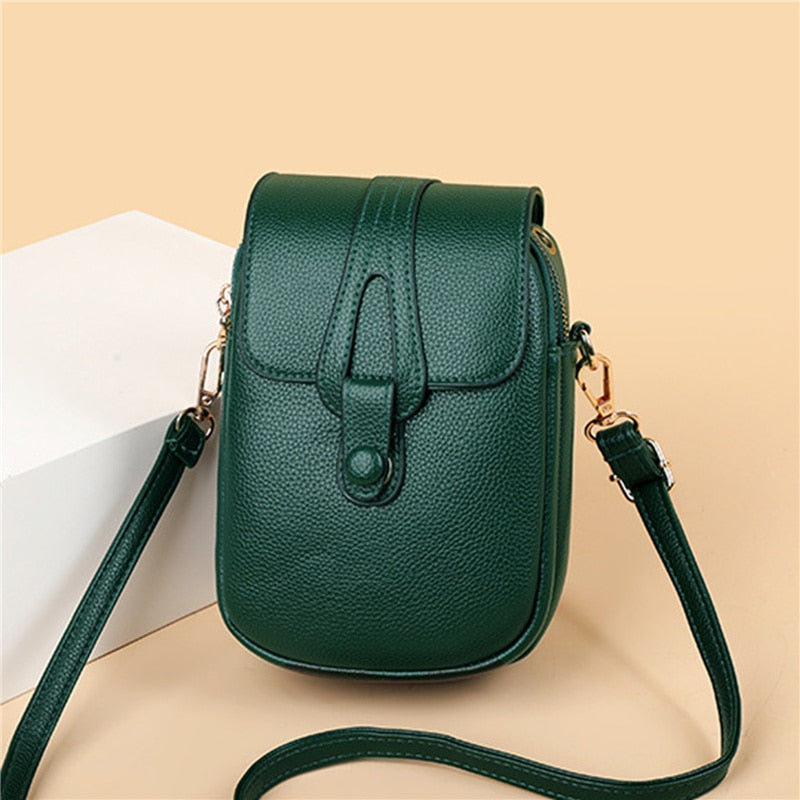 Realaiot Simple Design PU Leather Crossbody Shoulder Bags for Women Spring Retro Branded Handbags and Purses Ladies Mobile Phone sac