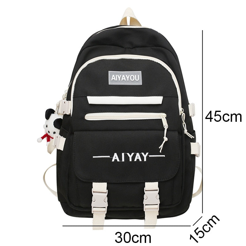 Realaiot Fashion Kawaii Harajuku Mochila Lady Leisure College Backpack Female Book Bag Girl Cute Travel Women Nylon Laptop School Bag New