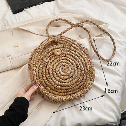 Realaiot Summer Fashion Small Straw Weaving Shoulder Bags For Women Casual Tassel Beach Crossbody Bag Purse hollow Out Messenger Handbags