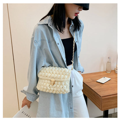 Realaiot Bags for Women Hand Woven Bag Strip Thread Hook Knitted Women's Shoulder/Crossbody Bag Clutch Bag bag