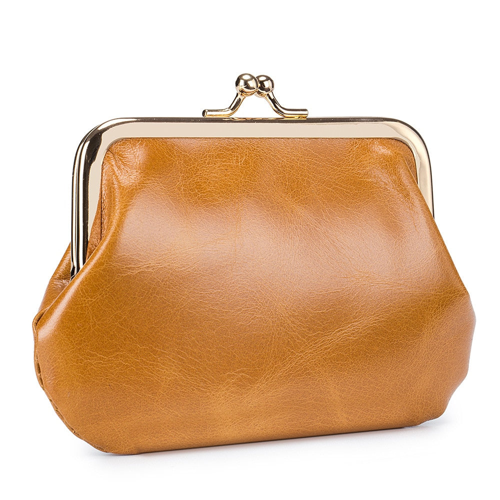 Cyflymder New Vintage Women Cowhide Wallets Female Genuine Leather Purses Portable Large Capacity Money Bag Small Coin Purse Card Holders